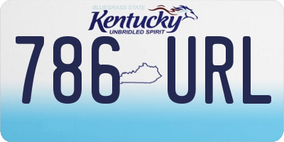 KY license plate 786URL