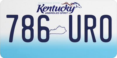 KY license plate 786URO