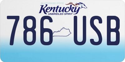 KY license plate 786USB