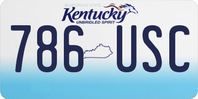 KY license plate 786USC