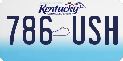 KY license plate 786USH