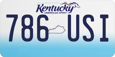 KY license plate 786USI