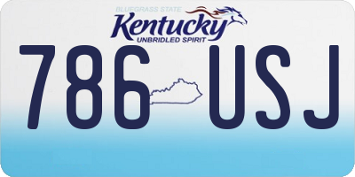 KY license plate 786USJ