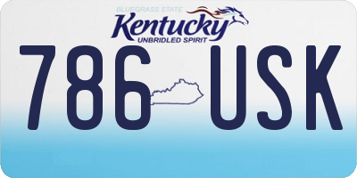 KY license plate 786USK