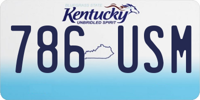 KY license plate 786USM