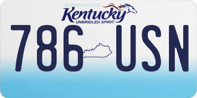 KY license plate 786USN