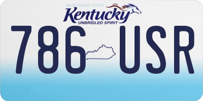 KY license plate 786USR