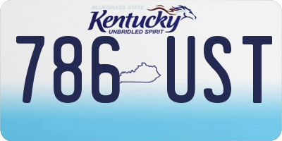 KY license plate 786UST