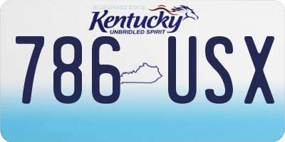 KY license plate 786USX
