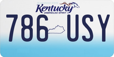 KY license plate 786USY