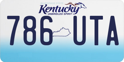 KY license plate 786UTA