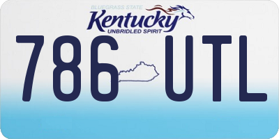 KY license plate 786UTL