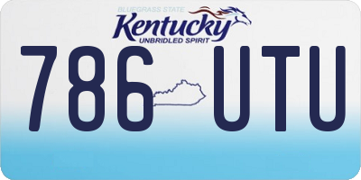 KY license plate 786UTU