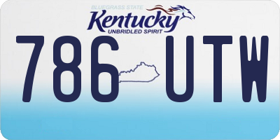 KY license plate 786UTW