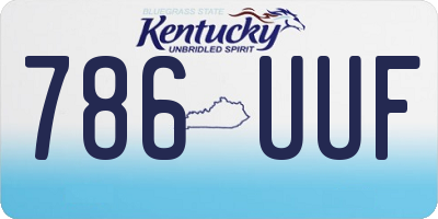 KY license plate 786UUF
