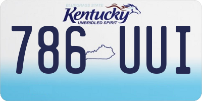 KY license plate 786UUI