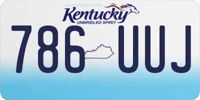 KY license plate 786UUJ