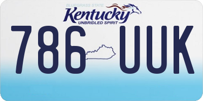 KY license plate 786UUK