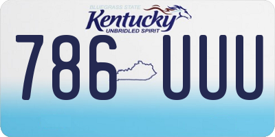 KY license plate 786UUU