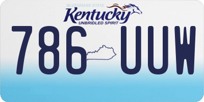KY license plate 786UUW
