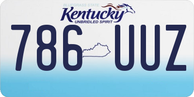 KY license plate 786UUZ