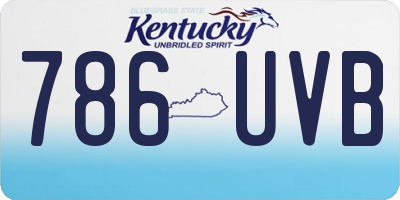 KY license plate 786UVB