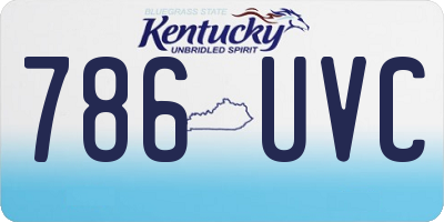 KY license plate 786UVC