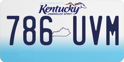 KY license plate 786UVM