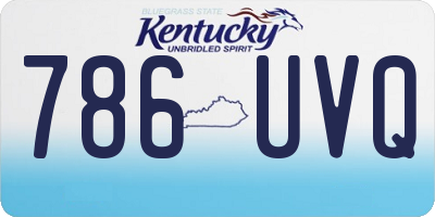 KY license plate 786UVQ