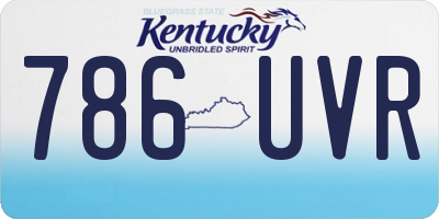 KY license plate 786UVR