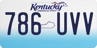 KY license plate 786UVV