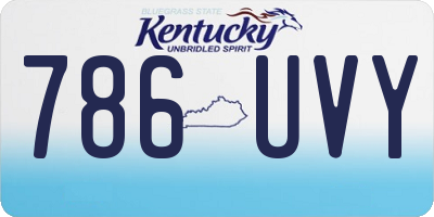 KY license plate 786UVY