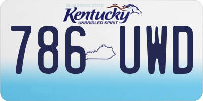 KY license plate 786UWD