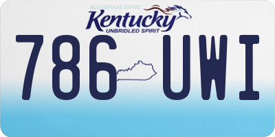 KY license plate 786UWI