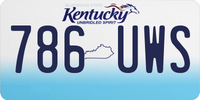 KY license plate 786UWS