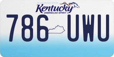KY license plate 786UWU