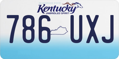 KY license plate 786UXJ