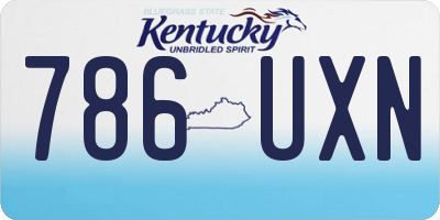 KY license plate 786UXN