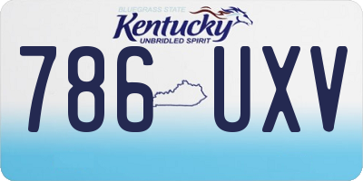 KY license plate 786UXV