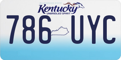 KY license plate 786UYC