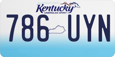 KY license plate 786UYN