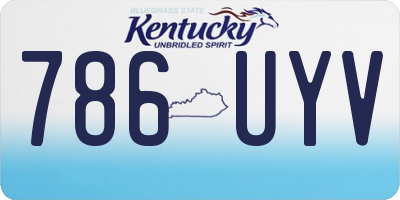 KY license plate 786UYV