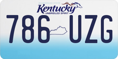 KY license plate 786UZG