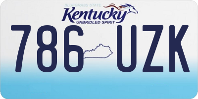 KY license plate 786UZK