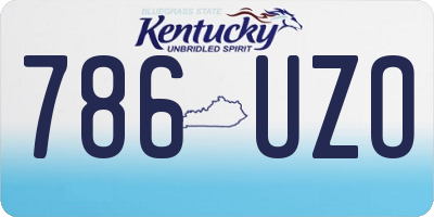 KY license plate 786UZO