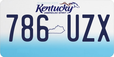KY license plate 786UZX