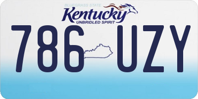 KY license plate 786UZY