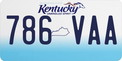 KY license plate 786VAA