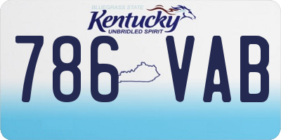 KY license plate 786VAB