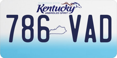 KY license plate 786VAD